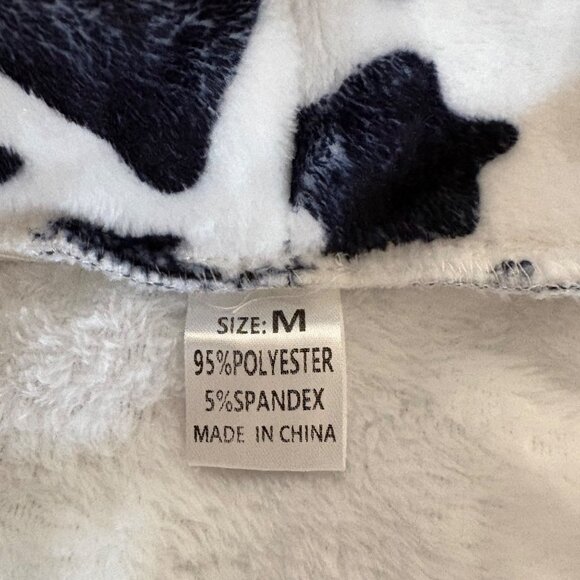 Cow Print Hooded Bathrobe Child Size Medium Pockets Belt Soft Cozy Gift NEW - Picture 4 of 5